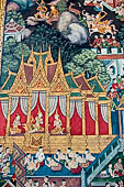 Bangkok Wat Pho, mural paintings of the vhian of the Reclining Buddha. 